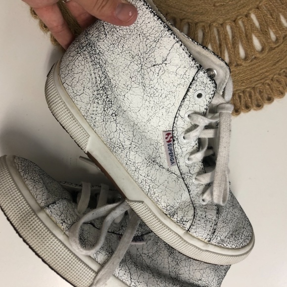 Cracked leather hightop supergas shoes size 7.5 - Picture 3 of 13